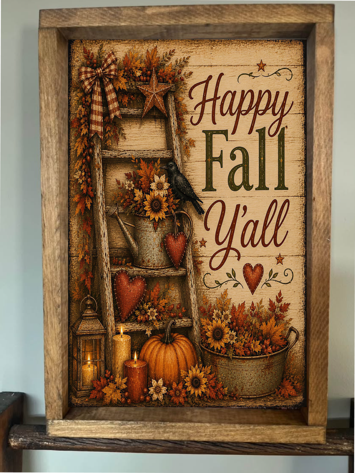 Happy Fall Farmhouse Sign: 12x18 / Early American