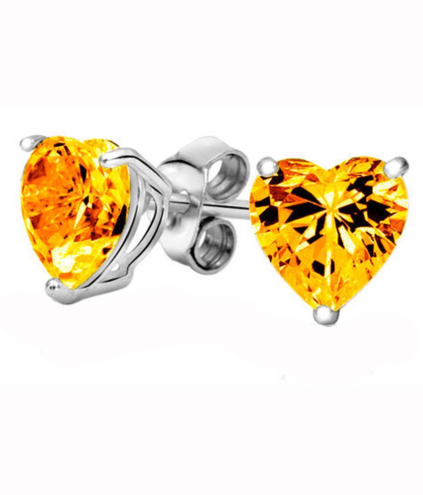 Glimmering Handmade - Romantic HEART Swarovski Crystal Stud Earrings: Crystal