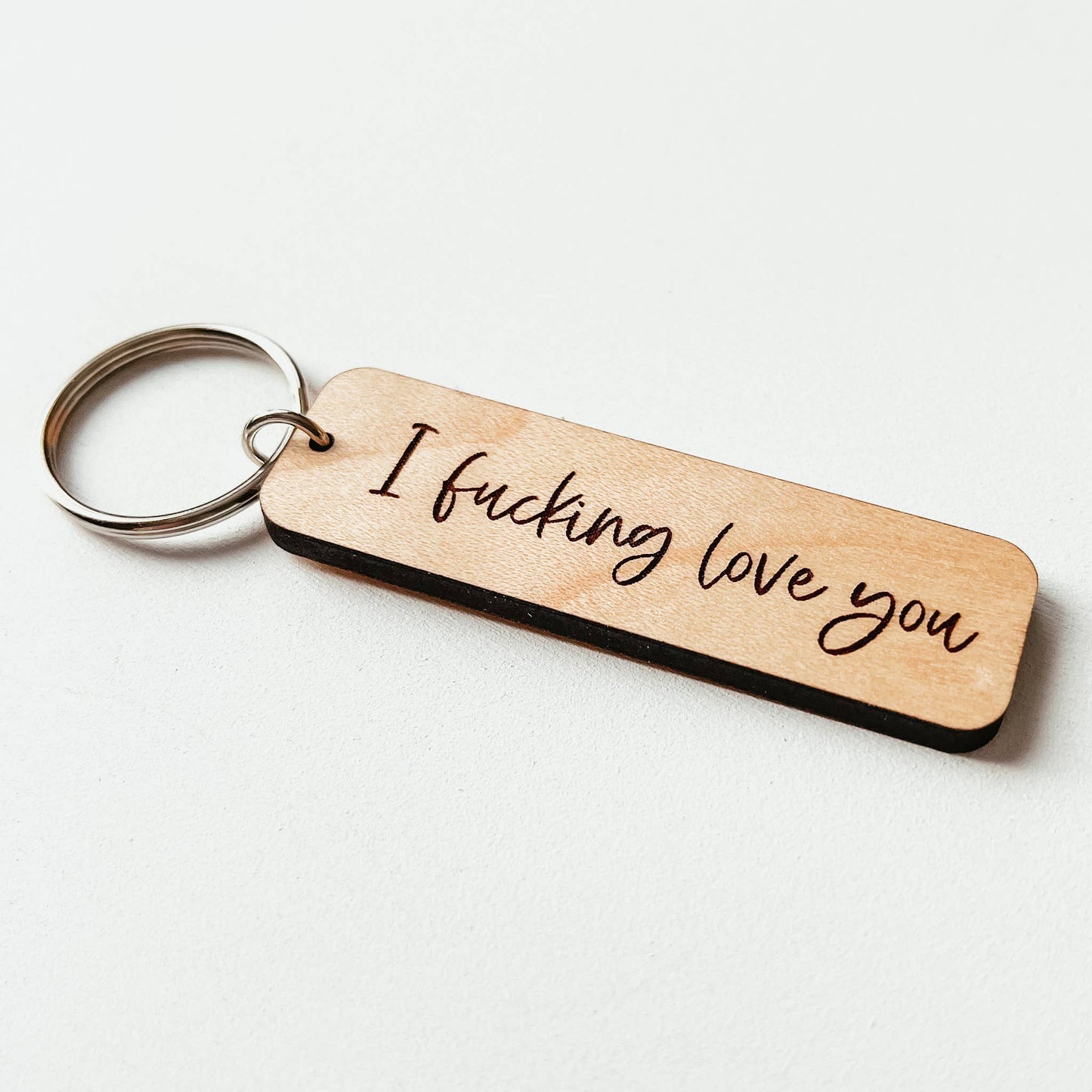 Knotty Design Co. - I Fucking Love You Wooden Keychain