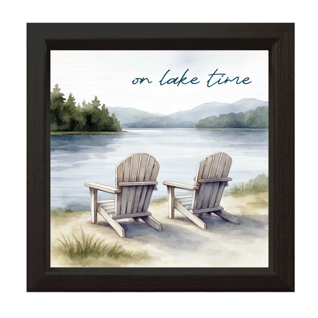 On Lake Time | Wood Sign: 14 x 14