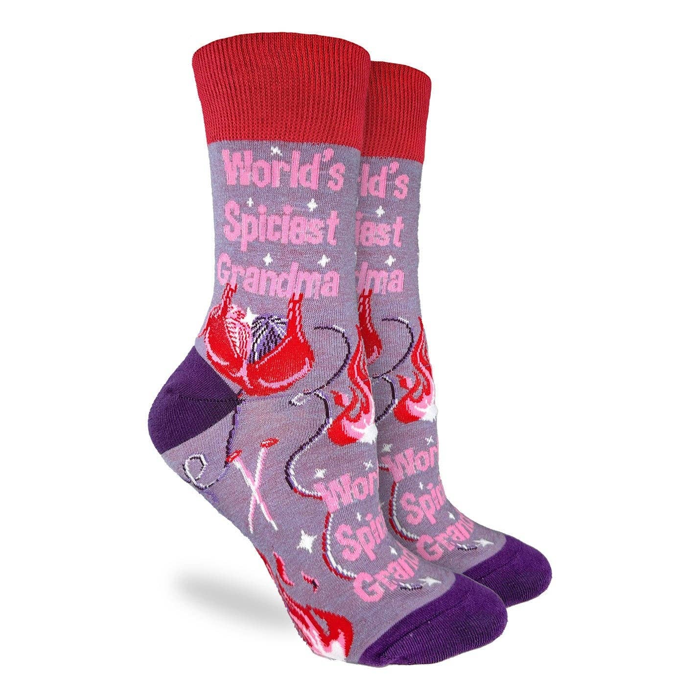 Women's World's Spiciest Grandma Socks: Shoe Size 5-9