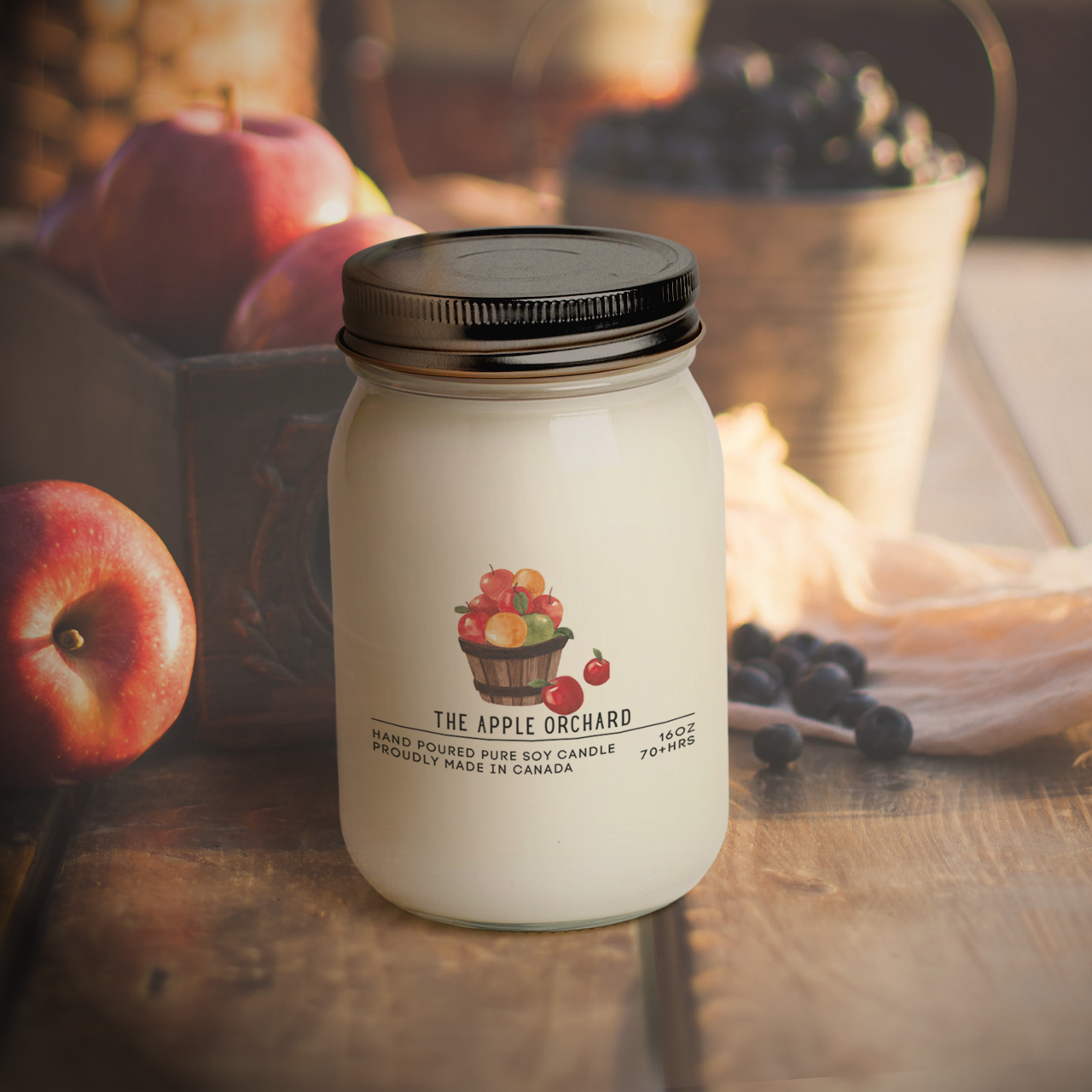 Serendipity Soy Candles - The Apple Orchard: 16oz Mason Jar