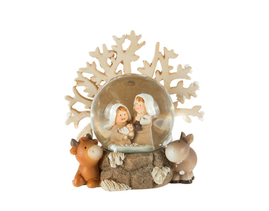 Christmas Tradition - 3.5" Holy Family Water Globe w/Tree & Animals