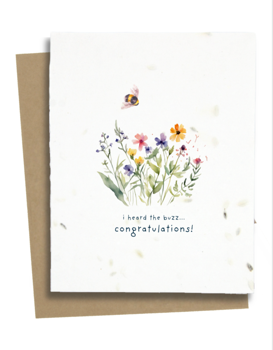 Greet n' Grow Plantable Cards - Generic Congratulations Card: Wildflower