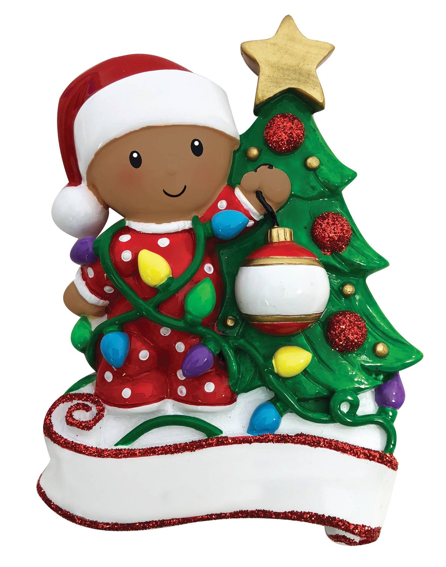 PolarX Ornaments - Dark Skin Baby Decorating Tree Personalized Ornament