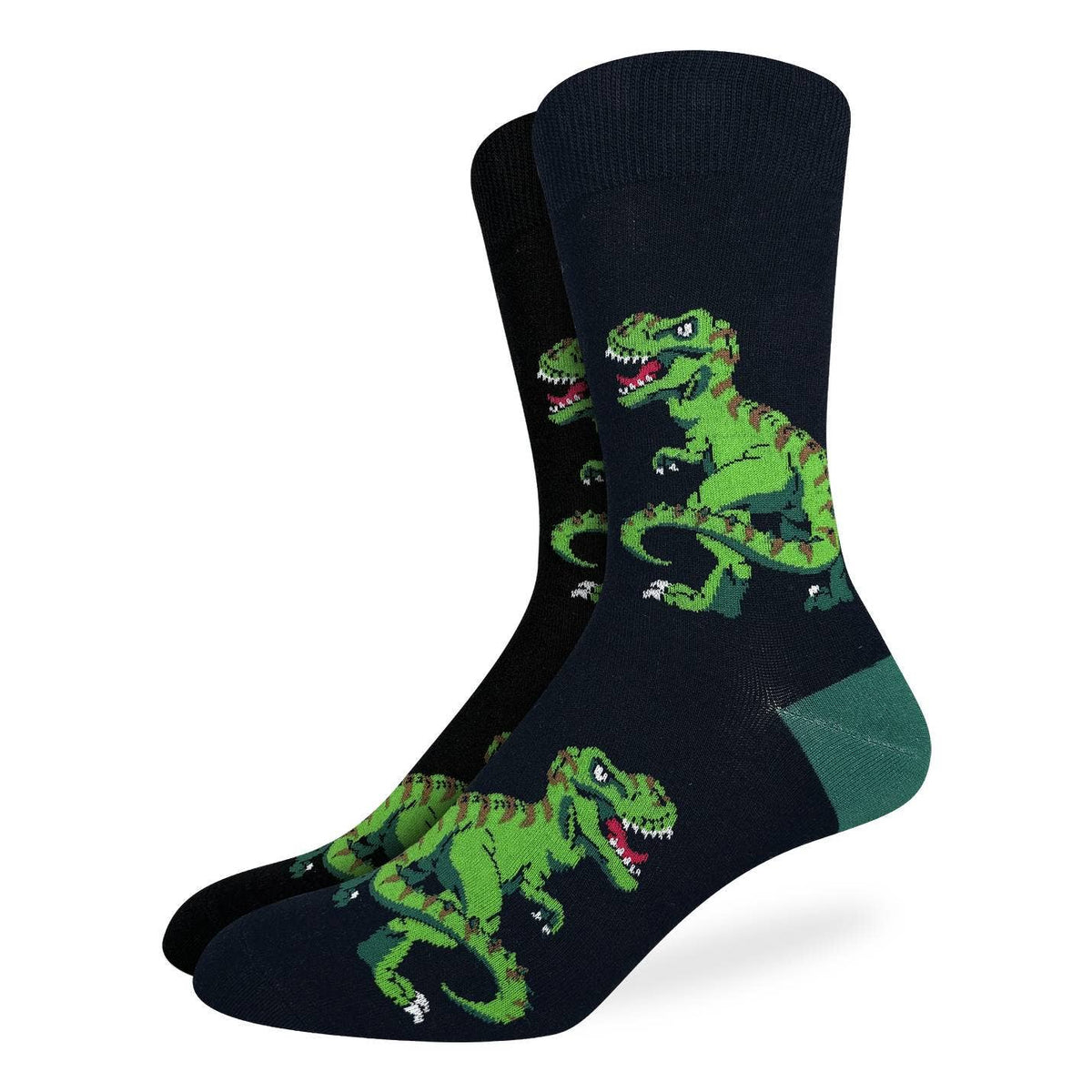 Good Luck Sock - Men's T-Rex Dinosaur Socks: Shoe Size 7-12