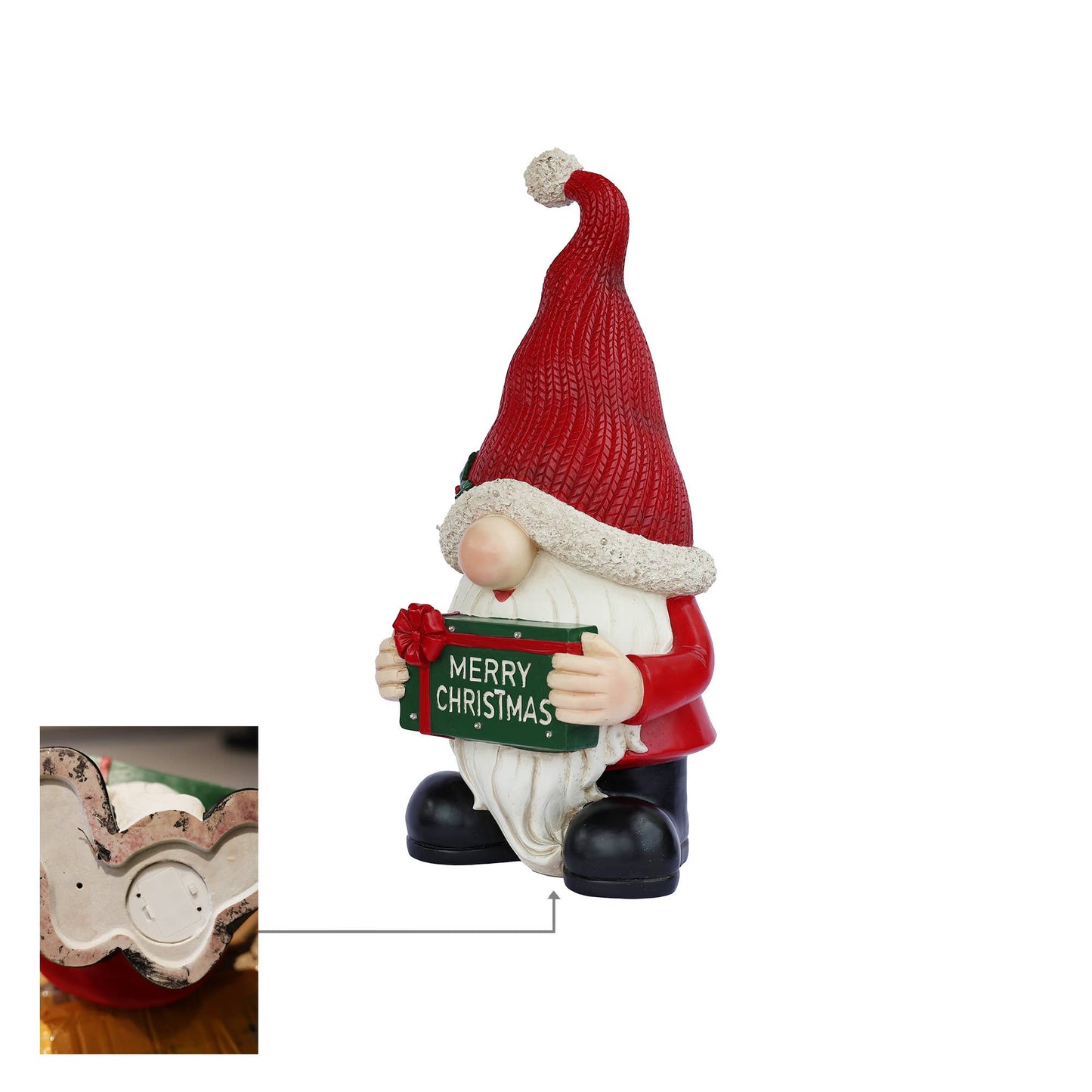 Hi-Line Gift Ltd. - Merry Christmas Santa with LED Lights Lighted