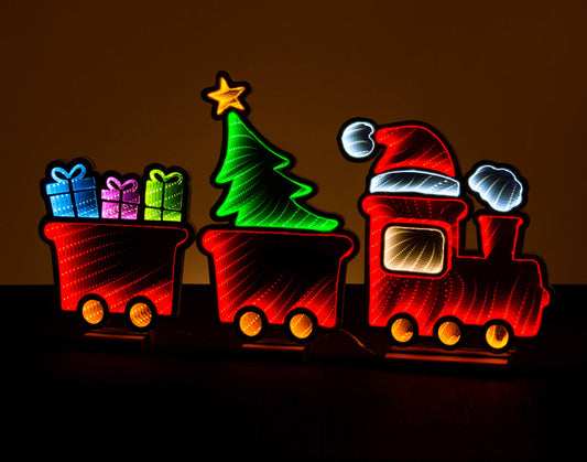 28" Christmas Train Infinity Light