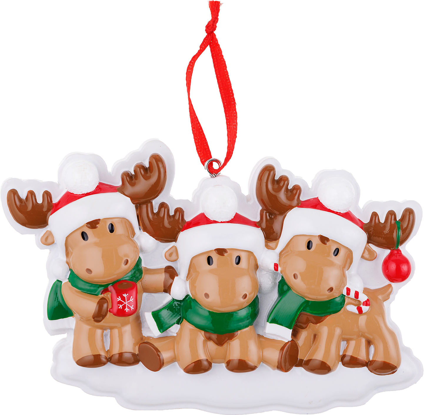 PolarX Ornaments - Cutesy Moose Family Series Personalized Ornament: 3