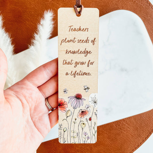 Knotty Design Co. - Seeds Of Knowledge Teacher Wooden Bookmark