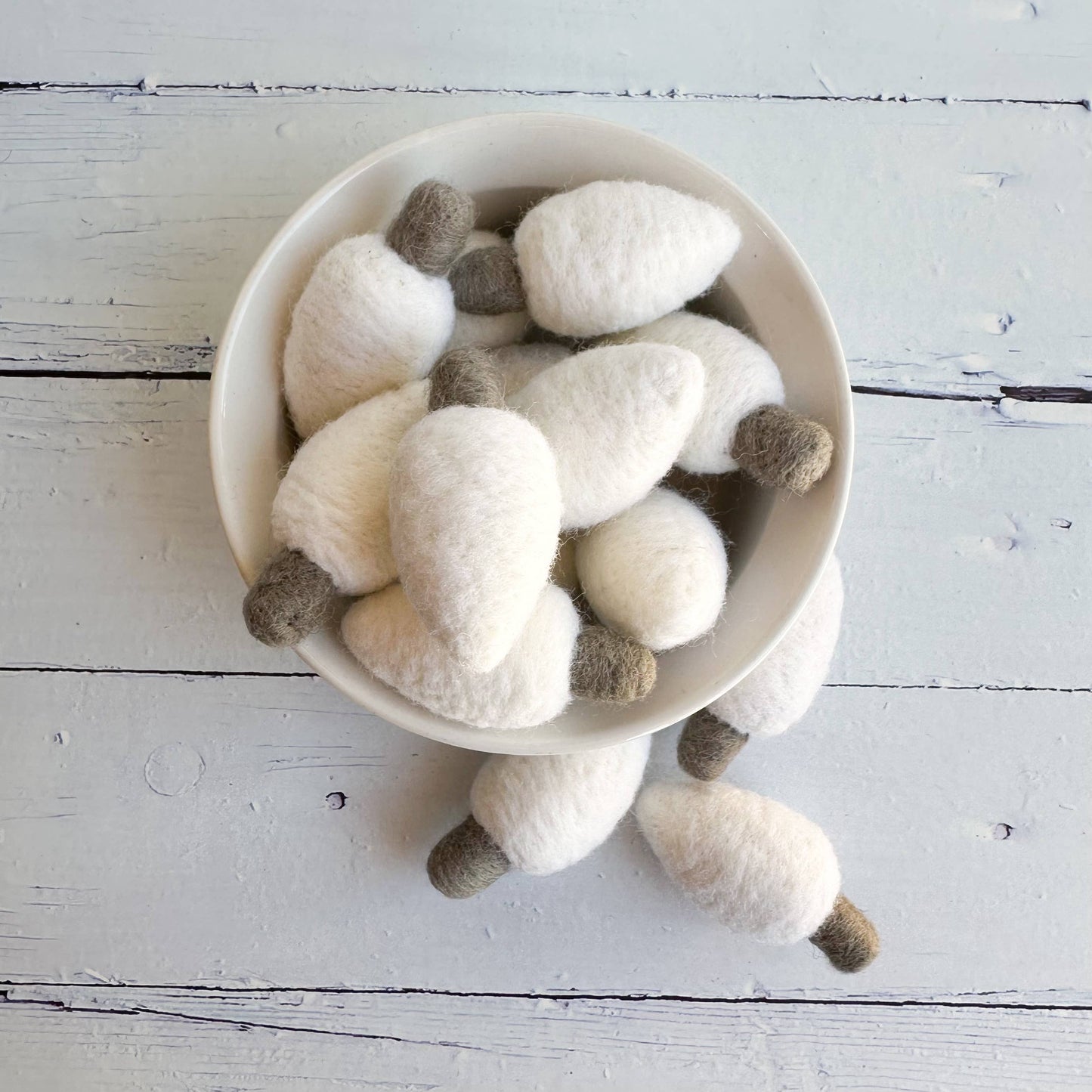 Sewing Seeds Play - One White Felt Christmas Light Bulb