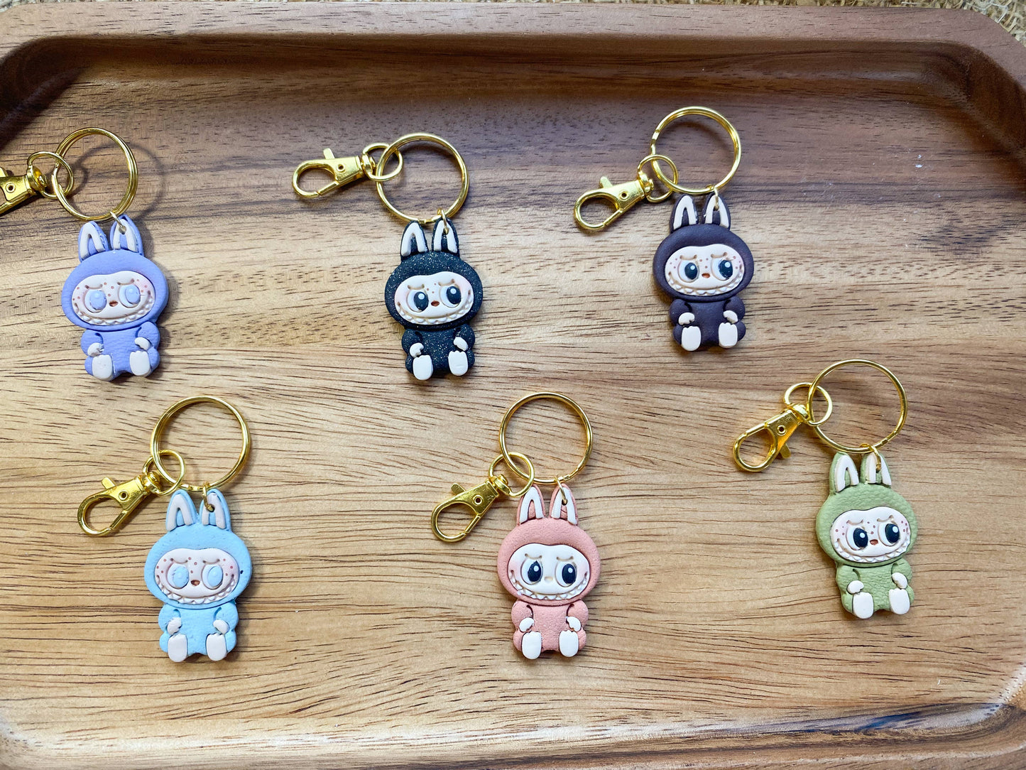 Clay by Day Designs - Labubu Monster Assorted Colors - Polymer Clay Keychain