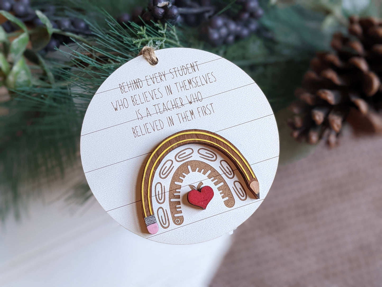 Richer Design Co. - Teacher Gift Christmas Ornament: Feature Image