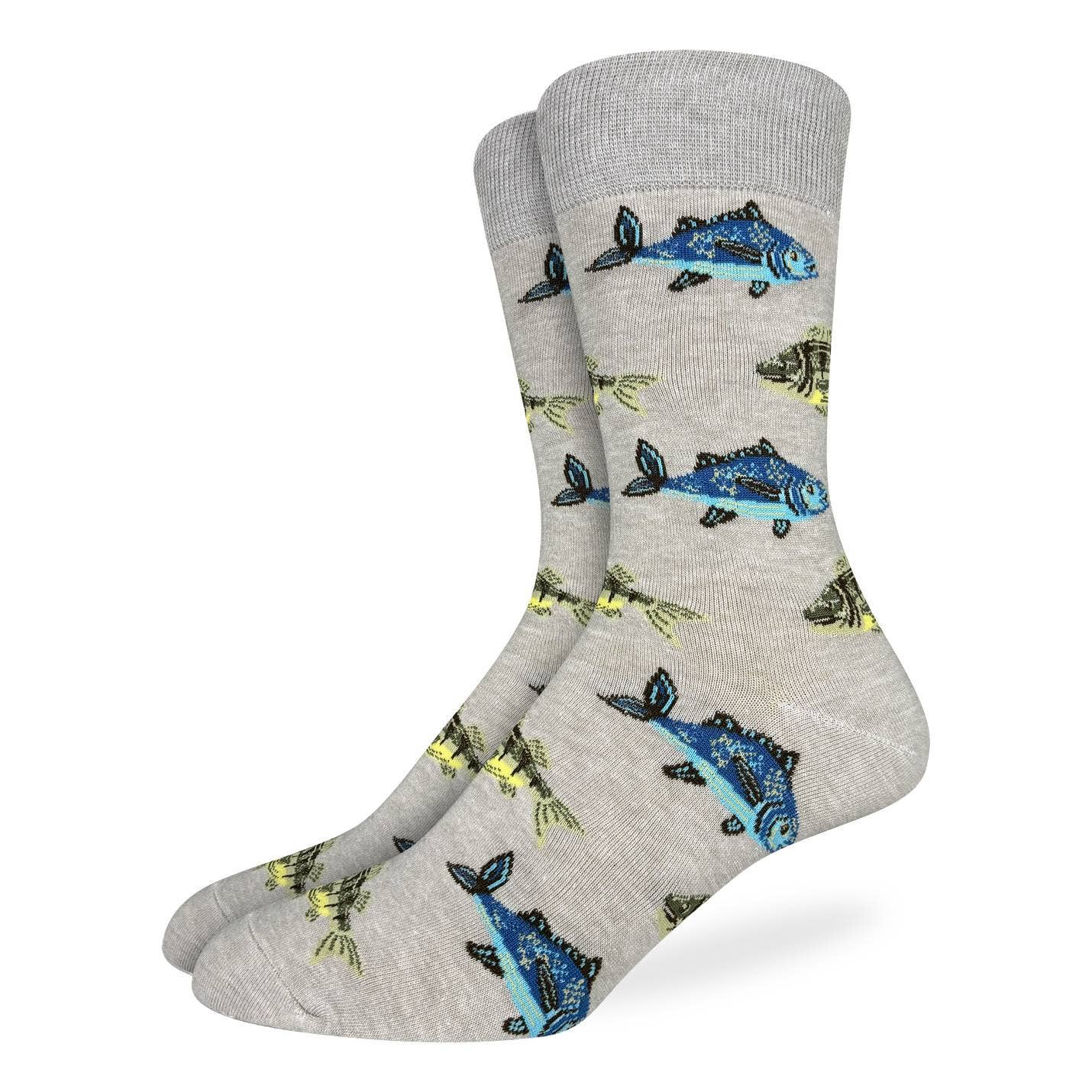 Men's Big & Tall School Of Fish Socks: Shoe Size 13-17