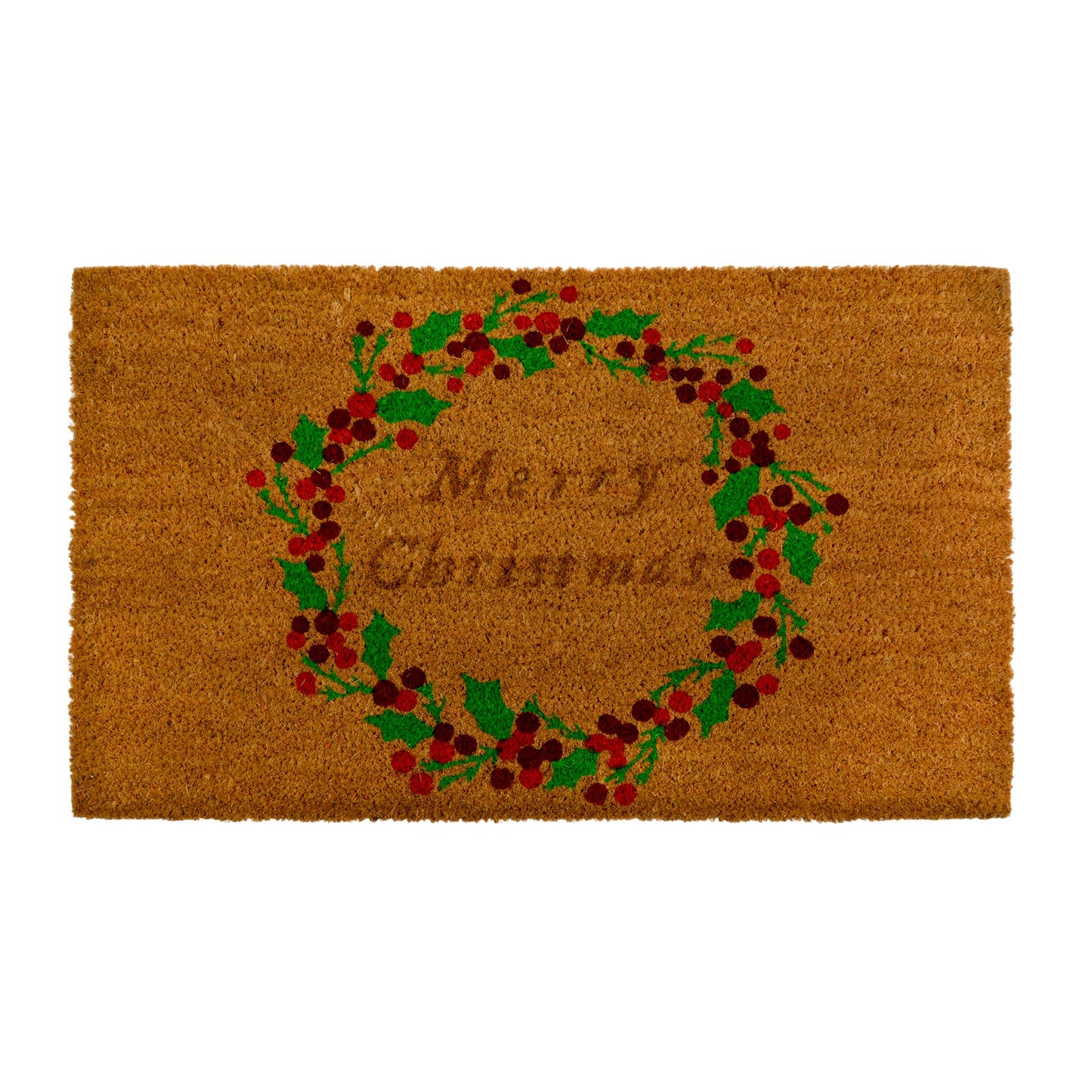 Christmas Tradition - 18x30" Coir Mat w/Wreath & Merry Christmas