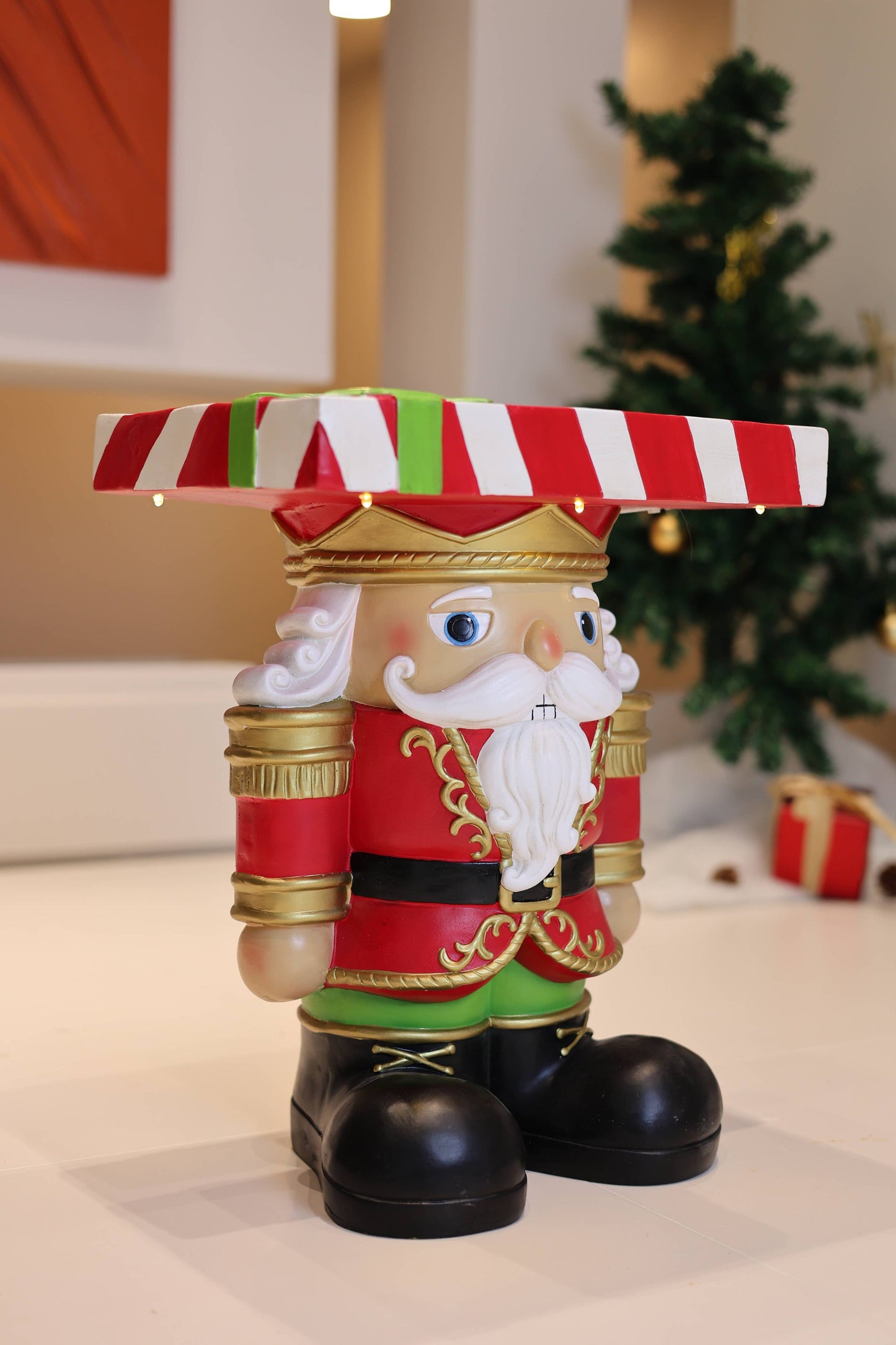 Hi-Line Gift Ltd. - Lighted Nutcracker Soldier Christmas Side Table Decor