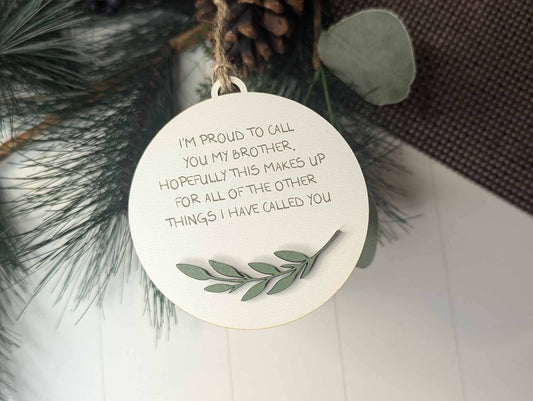 Funny Brother Sister Christmas Ornament