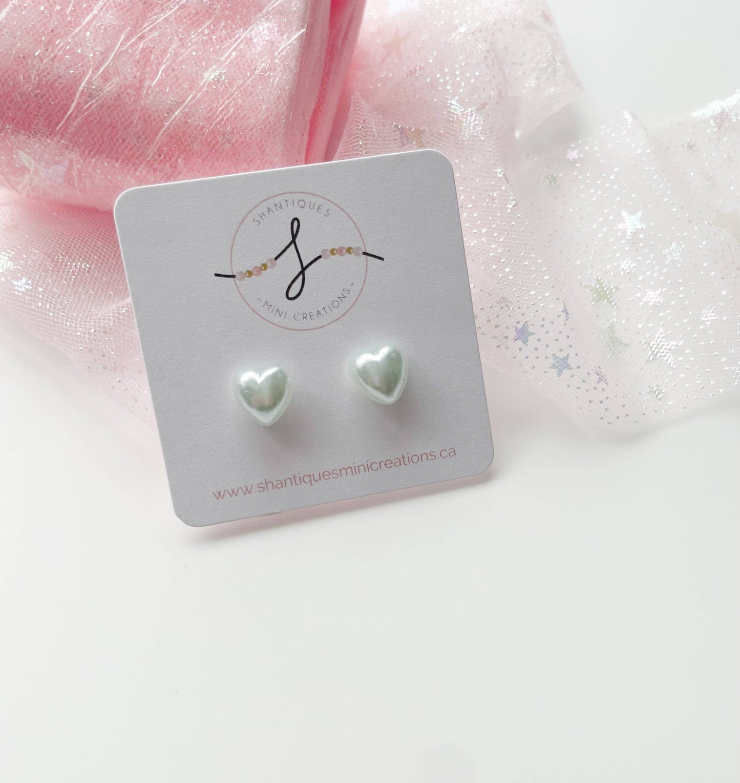 Shantiques Mini Creations - Earrings - Metallic and Translucent Hearts: Purple / Post