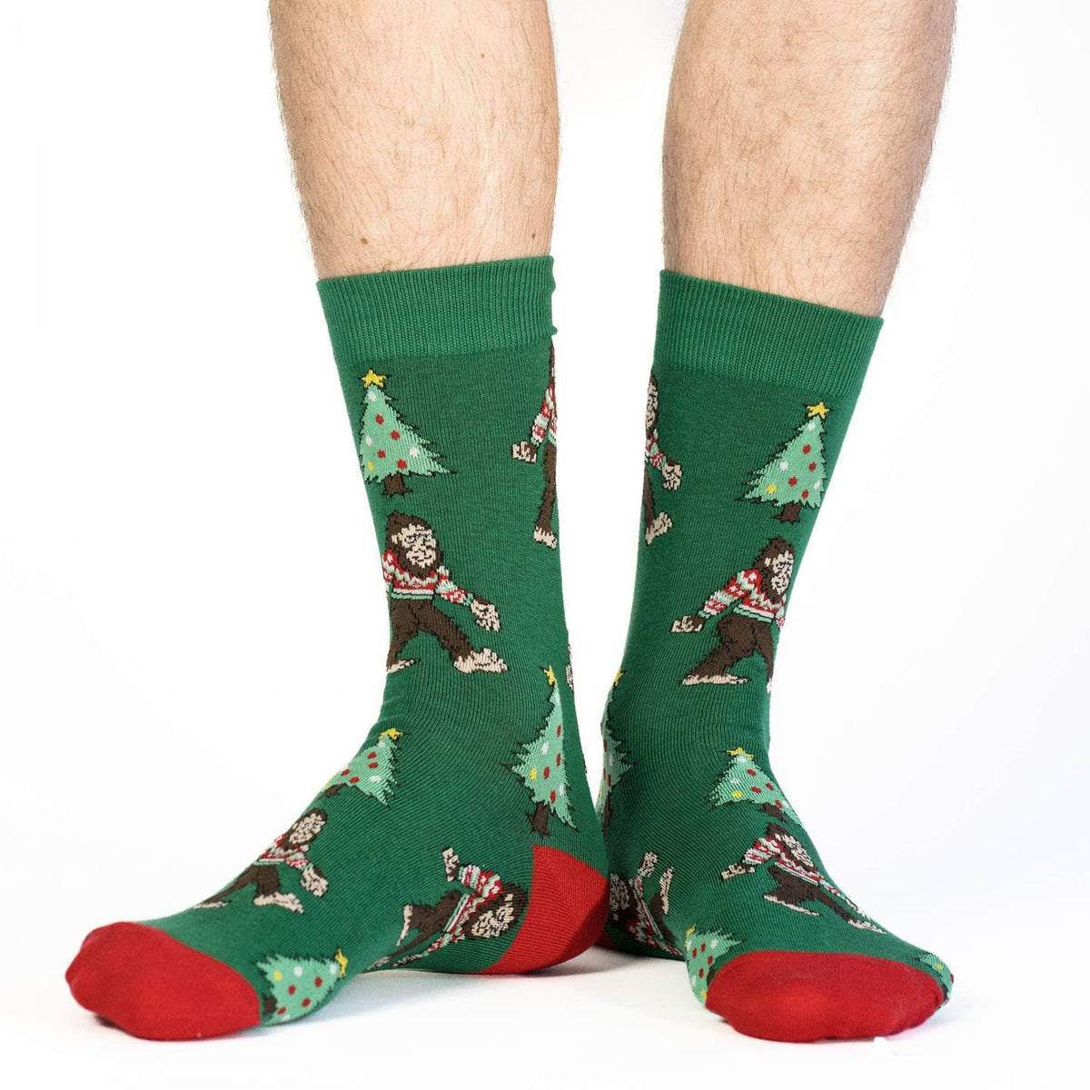 Good Luck Sock - Men's Big & Tall Christmas Bigfoot Socks: Shoe Size 13-17