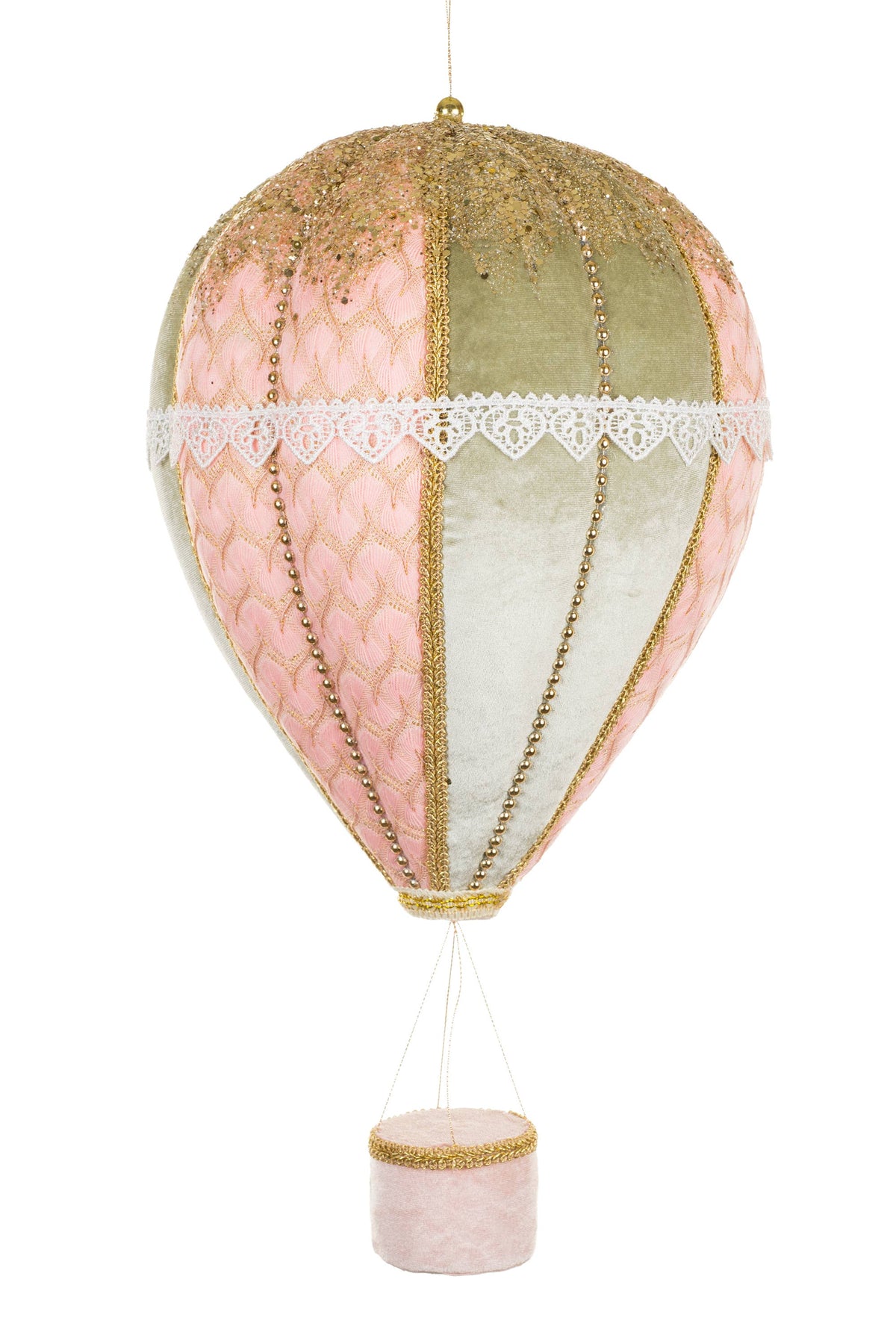 Starlight Collection - NEW-Hanging Pastel Pink Victorian Hot Air Balloon