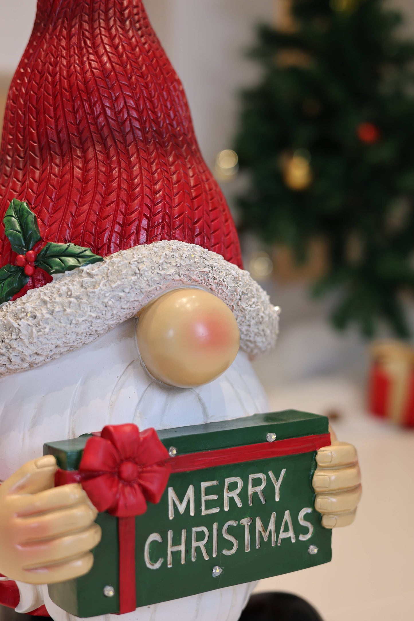 Hi-Line Gift Ltd. - Merry Christmas Santa with LED Lights Lighted