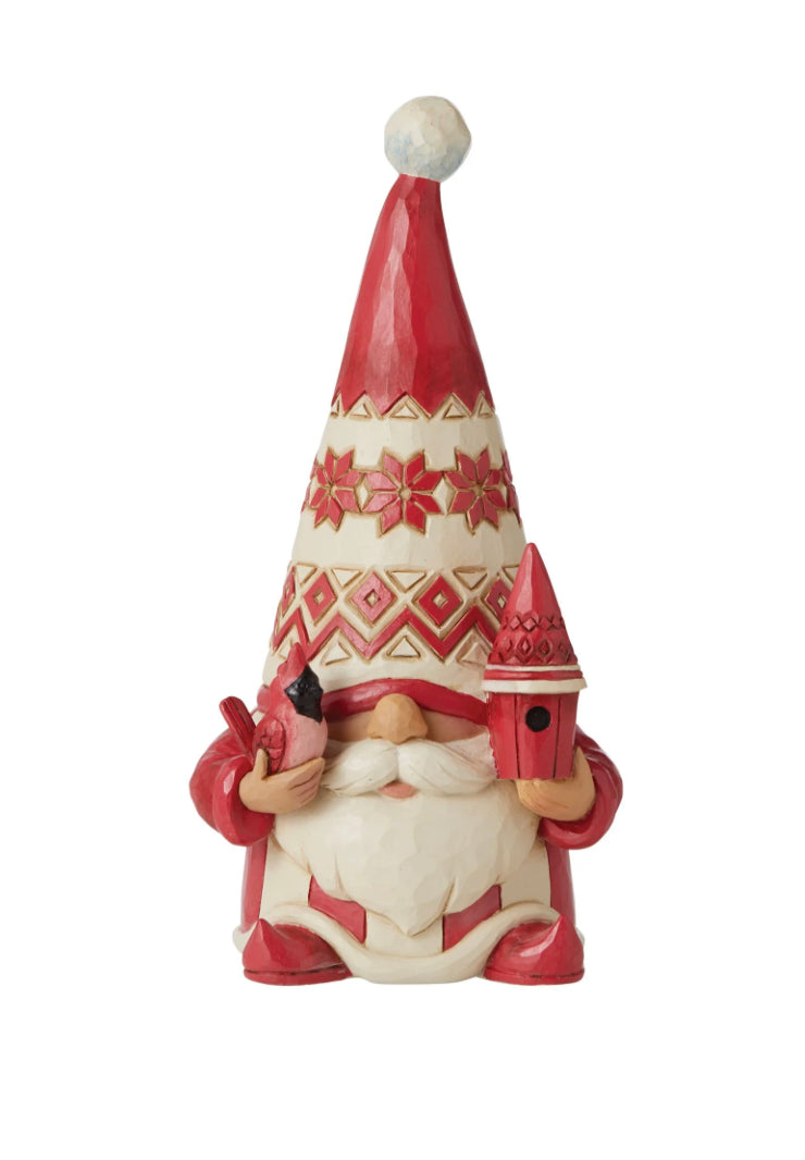 Nordic Gnome with Cardinal and Birdhouse by Jim Shore