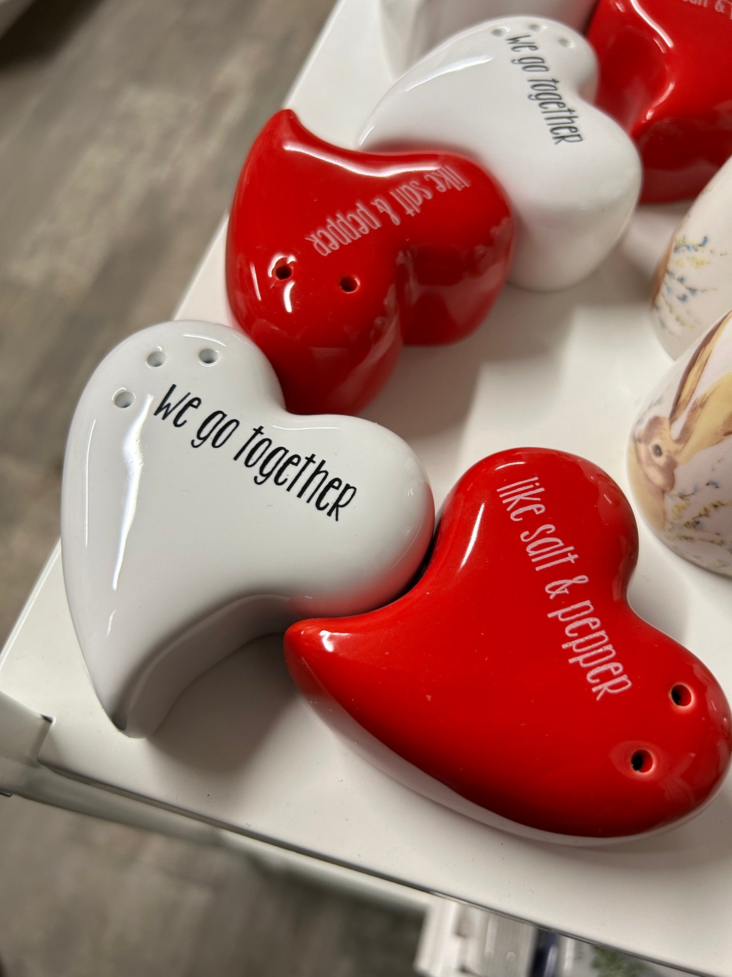 Heart Salt And Pepper Shakers with Sentiment