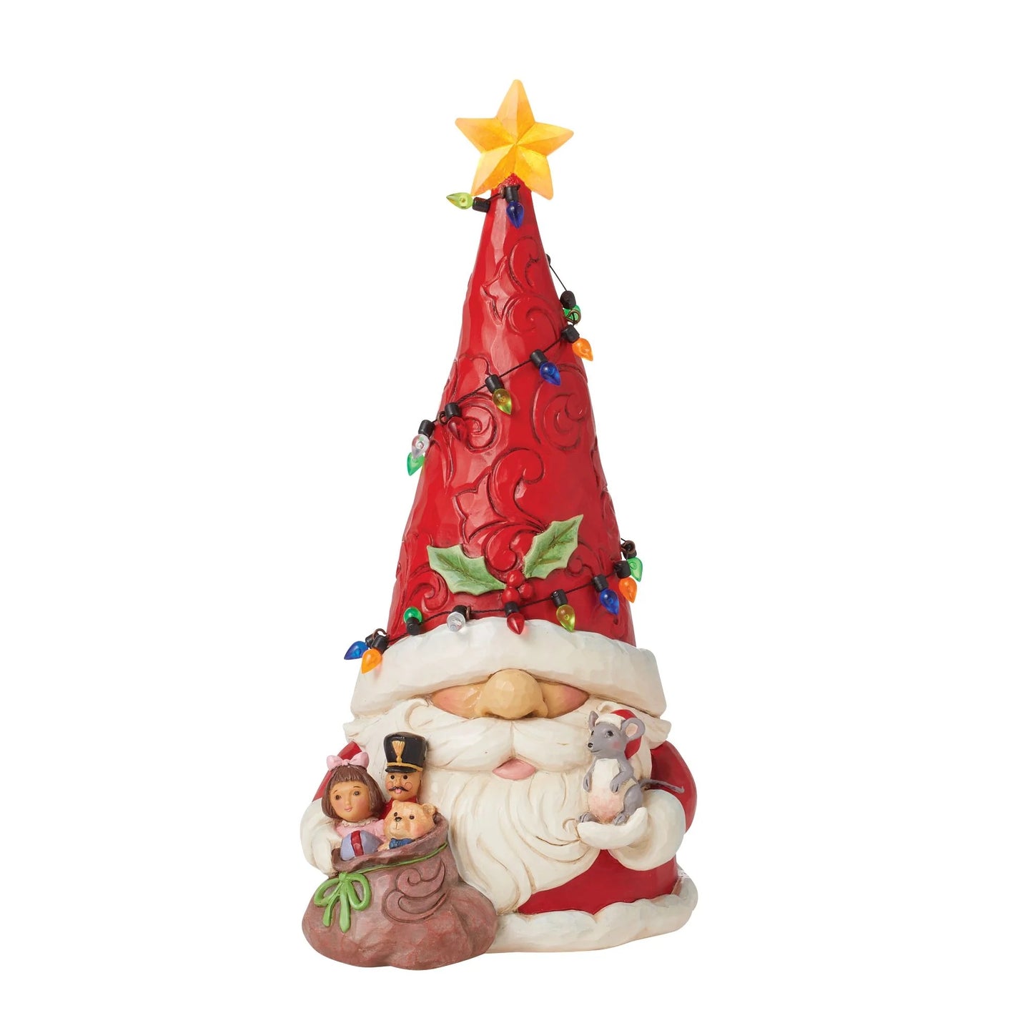 Gnome Santa Wrap in Lights Figurine by Jim Shore