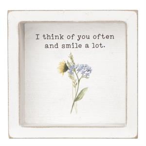 Whimsical Wildflowers – Think of You Often 4×4 Shadow Box