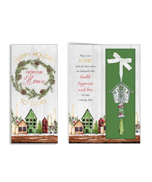 Happy Holidays from Our Home to Yours, Prism Ornament and Card