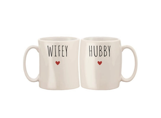 Hubby and Wife Mugs, Set of 2