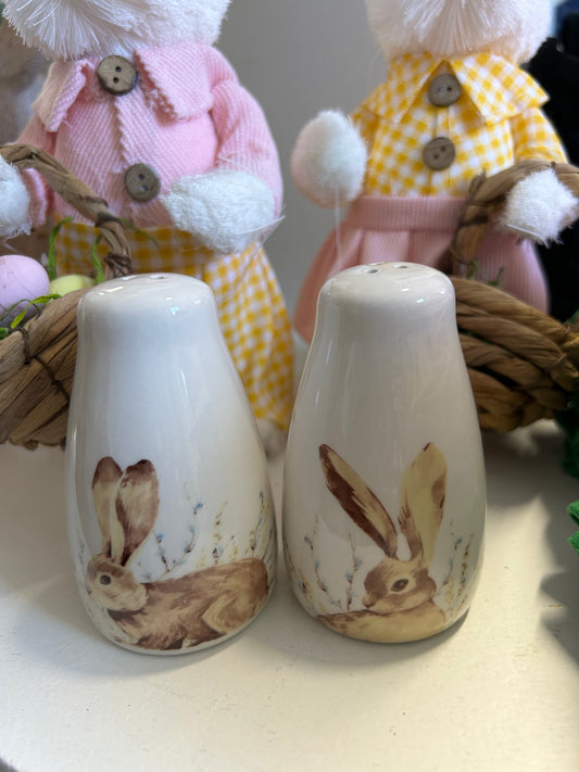 Ceramic Bunny Salt and Pepper Shakers