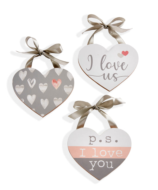 Heart Shaped Ornaments with Sentiments