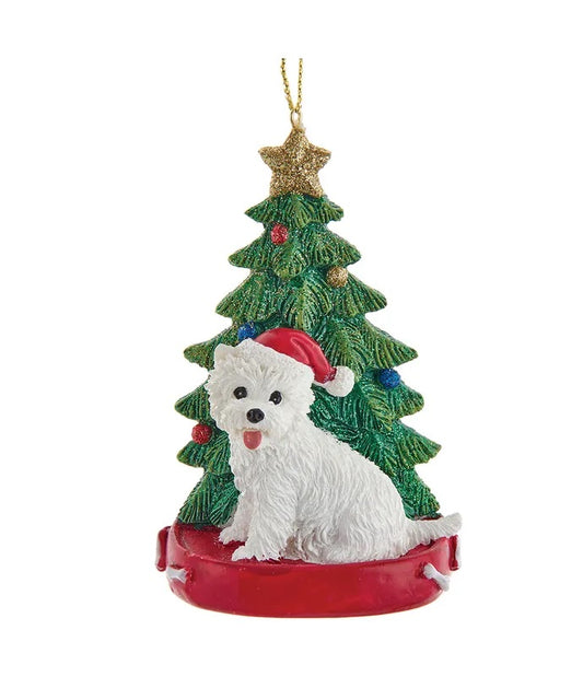 Highland Terrier With Christmas Tree Ornament- KA-C7954