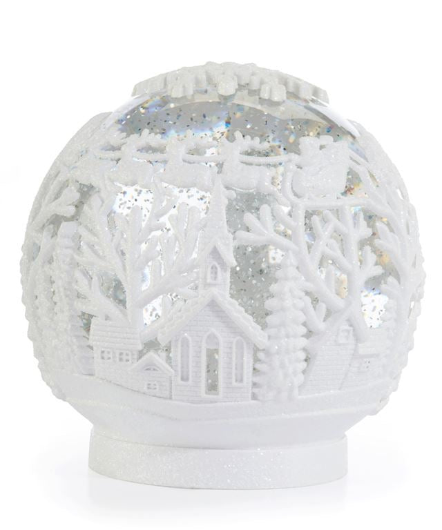 6.25 Inch Town Scene Lighted Swirling Glitter Embossed Water Globe