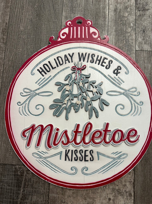 Holiday Wishes & Mistletoe Wishes Wall Sign