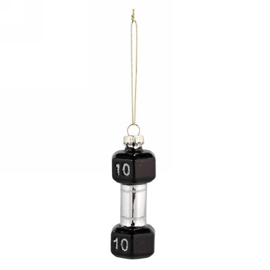 Glass Dumbbell Ornament