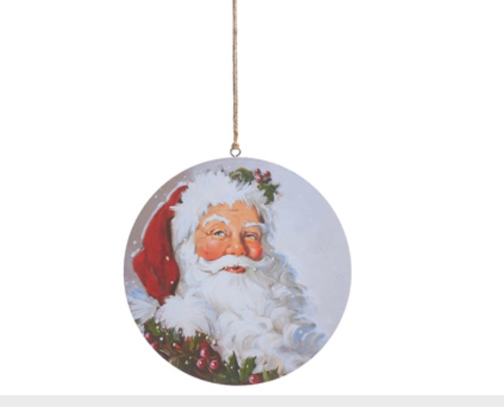 9.75 Inch Santa Disc Ornament