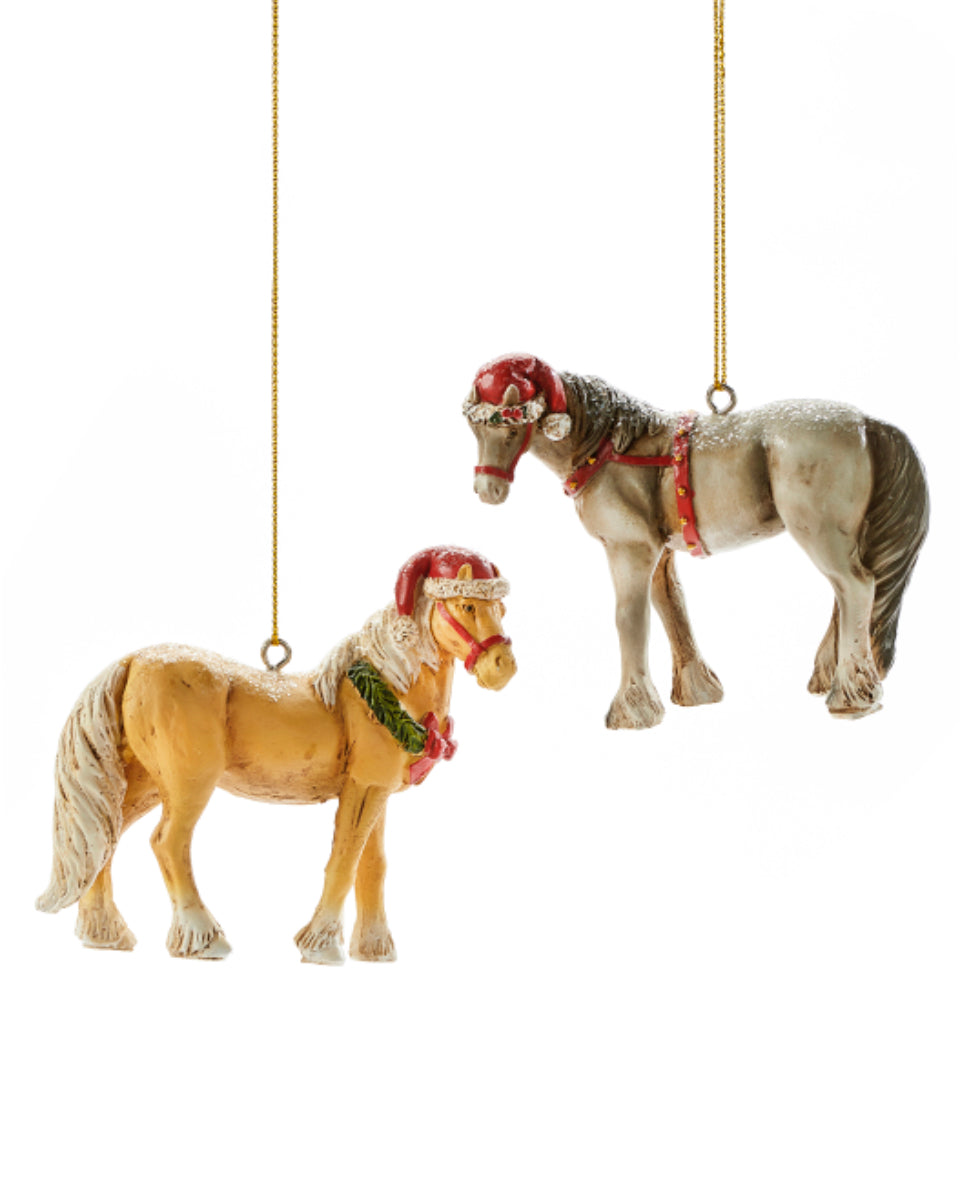 Polystone Horse Ornament, 2 Assorted