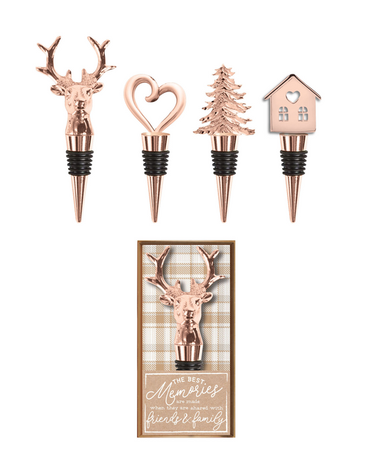 Wine Stoppers, Rose Gold with Sentiment