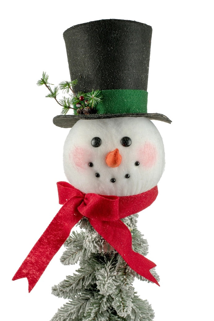 White Snowman Head Tree Topper