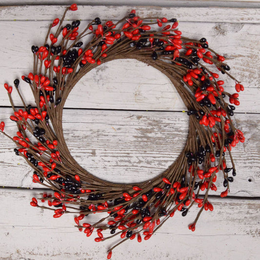 Classic Red Black Mini Berry 4.25” Candle Ring