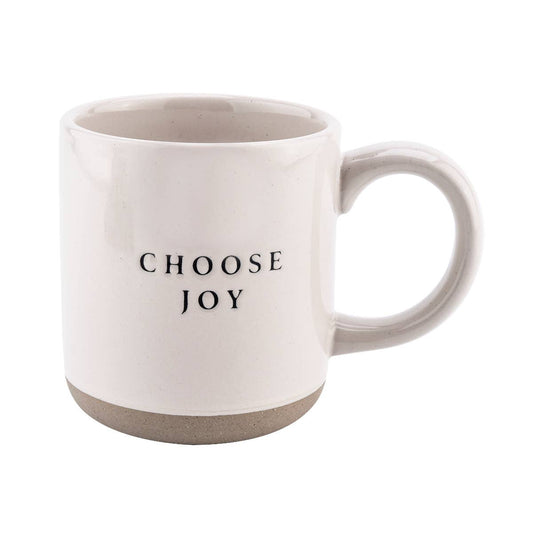 Choose Joy - Cream Stoneware Coffee Mug - 14 oz