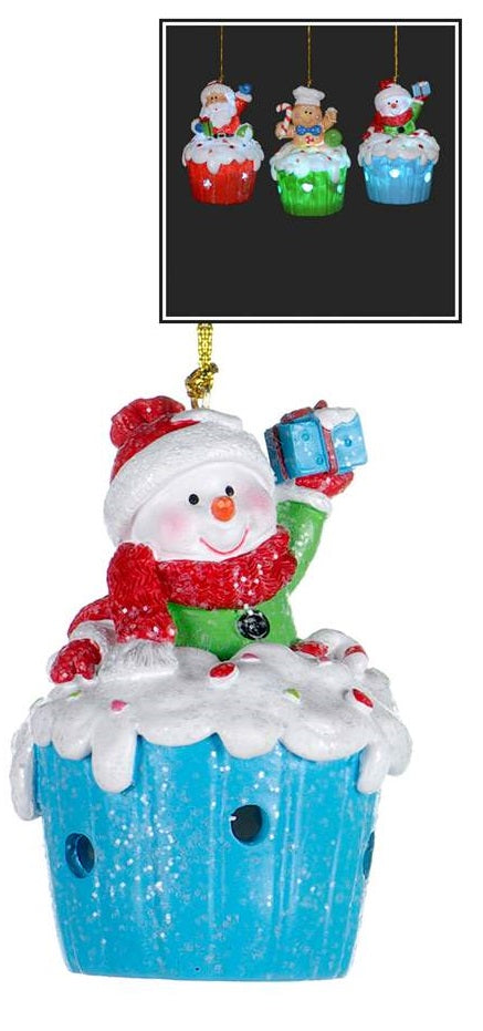 3.5 INCH LED SNOWMAN ORNAMENT