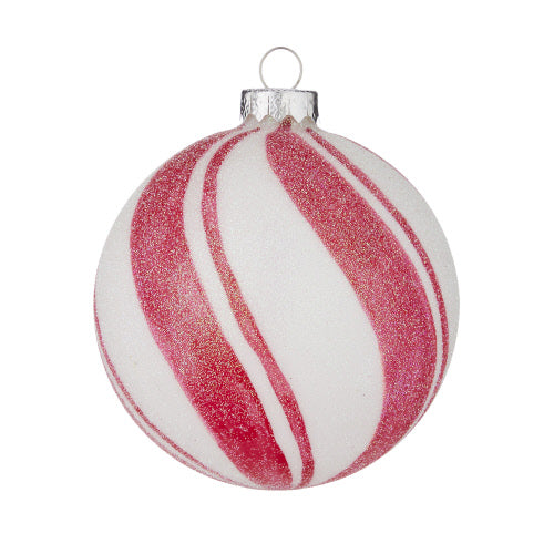 RAZ 4 INCH PEPPERMiNT STRIPE ORNAMENT