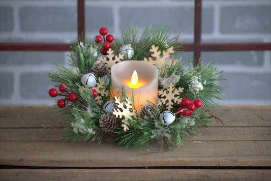 Sleigh Bells 6.5 inch Candle Ring