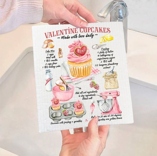 Valentine Cupcake Recipe Swedish Dish Cloth