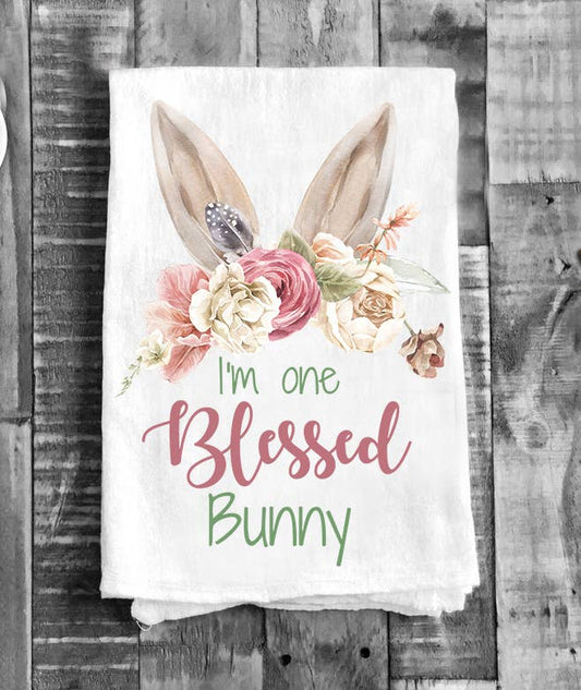 Easter One Blessed Bunny  Dish Towel