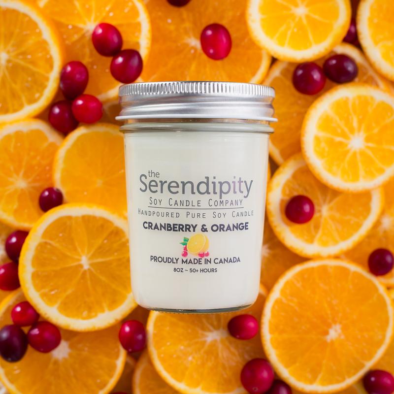 8 OUNCE SOY CANDLE and Wax Melts "CRANBERRY & ORANGE"