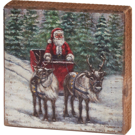BLOCK SIGN - SANTA'S SLEIGH